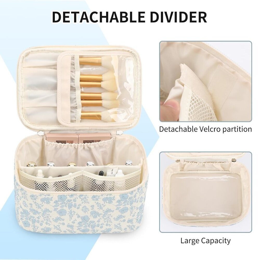 Makeup Bag Portable Cosmetic Bag For Women, Large Capacity Travel Makeup Case Or - Picture 2 of 9